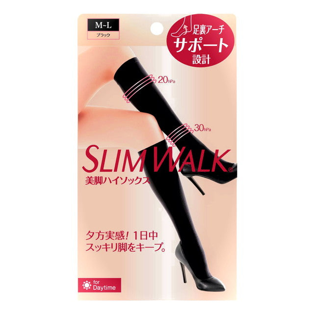 Pip Slim Walk Beautiful Legs High Socks Black M-L Size 1 Pair