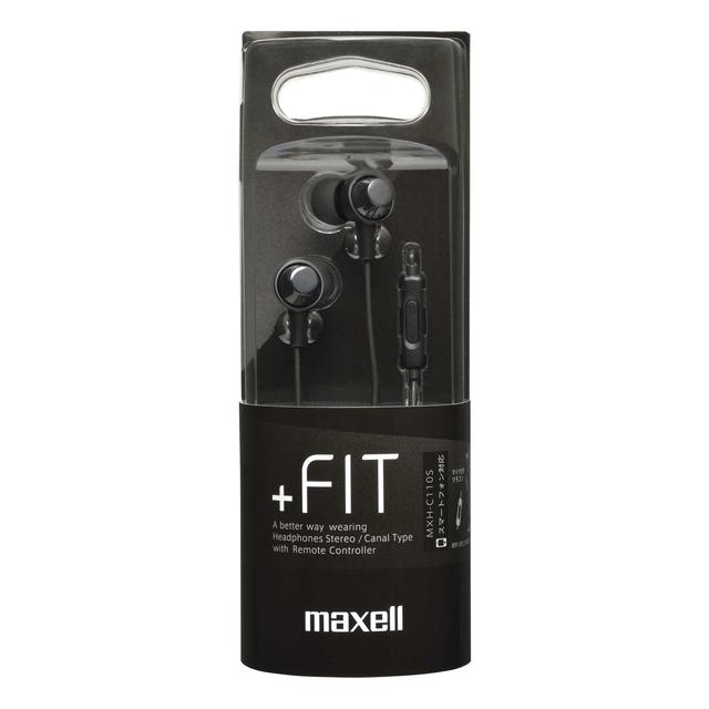Maxell In-Ear Headphones with Remote and Microphone Black C110