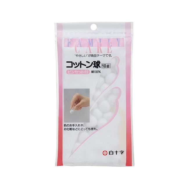 Shirojyuji FC Cotton Balls (10g) with Tweezers