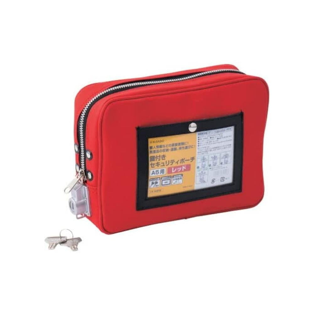 Hisago Lockable Security Pouch for A5 - Red BGP06