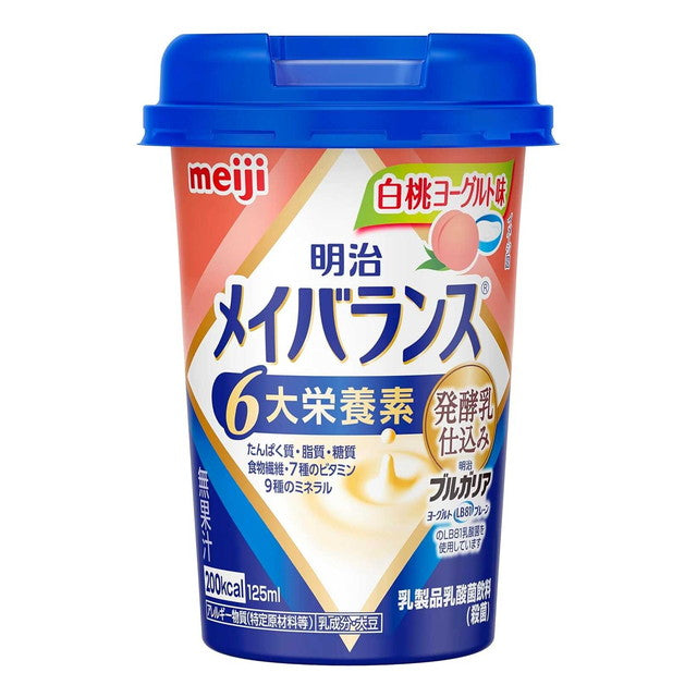 Meiji Meibalance Mini Cup White Peach Yogurt Flavor 125ml x 12 Bottles
