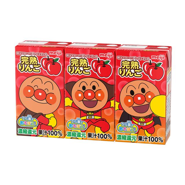 Meiji Go! Anpanman Ripe Apple 100 125ml x 3 Pack