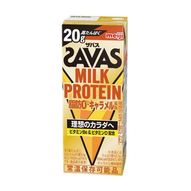 Meiji SAVAS Milk Protein (Fat-Free, Caramel Flavor, 200ml)