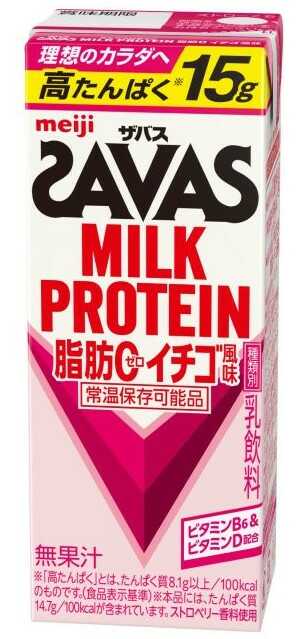 Meiji SAVAS MILK PROTEIN Fat-Free Strawberry 200ml