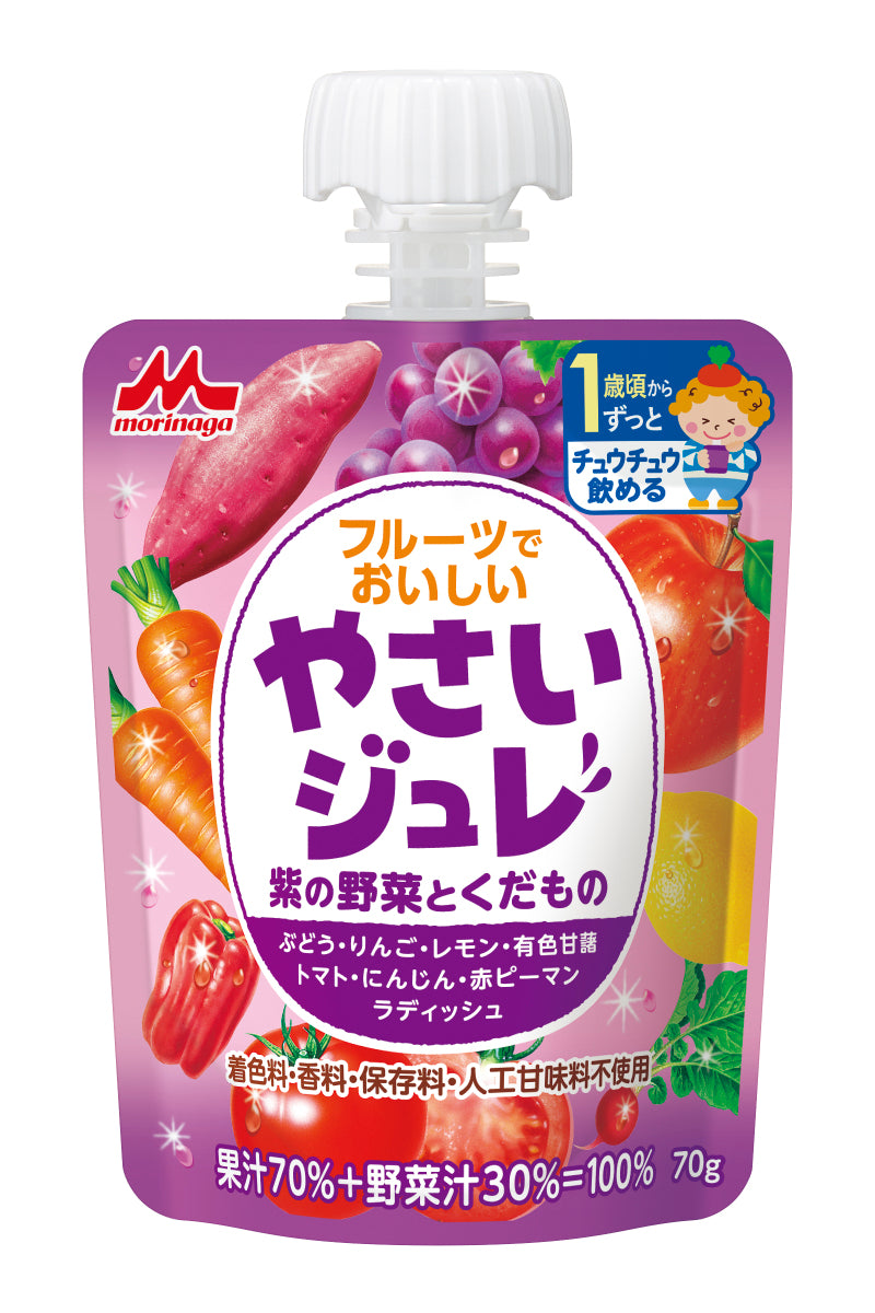 Morinaga Milk Industry Delicious Vegetable Jelly with Fruits Purple Vegetables and Fruits 70g
