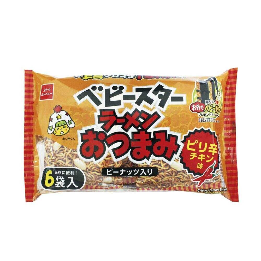 Oyakatsu Company Baby Star Ramen Snack Spicy Chicken Flavor 6 Bags 138g (23g x 6 Bags)