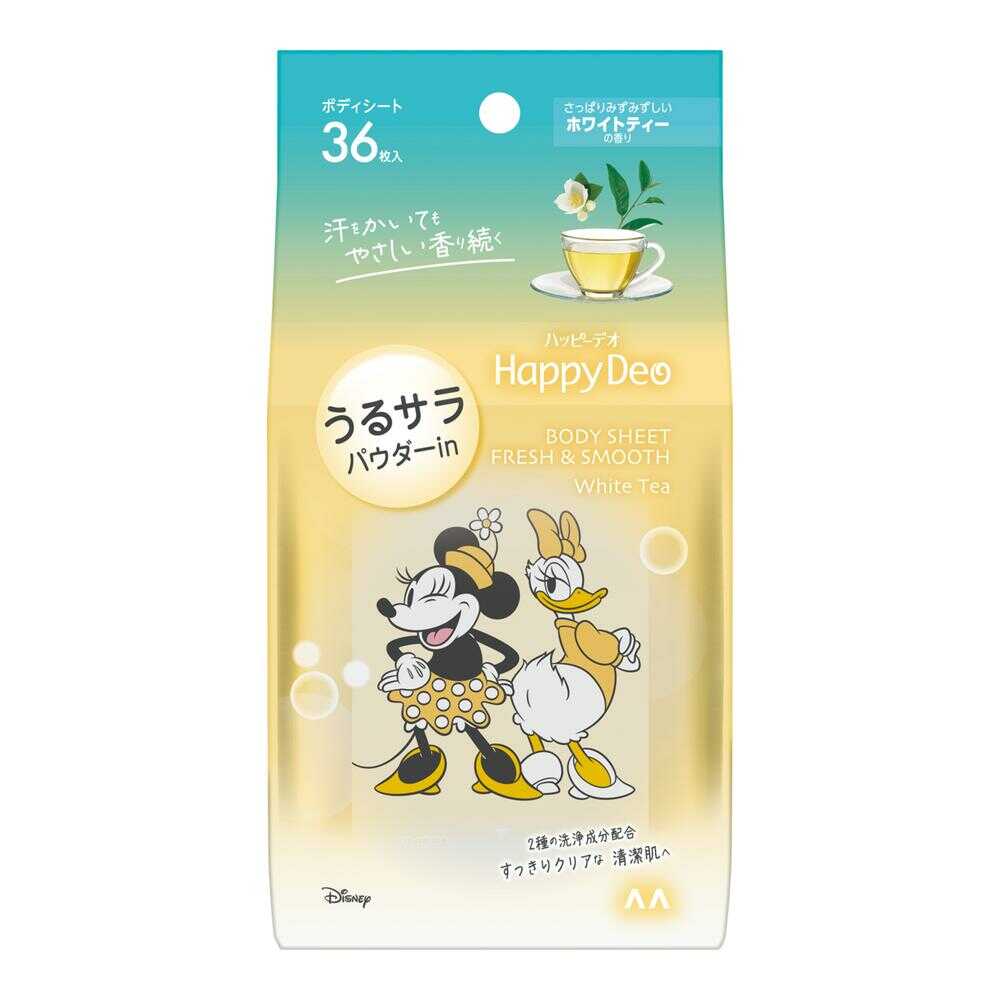 Mandom Happy Deo Body Sheet Moisturizing Smooth White Tea Scent 36 Sheets