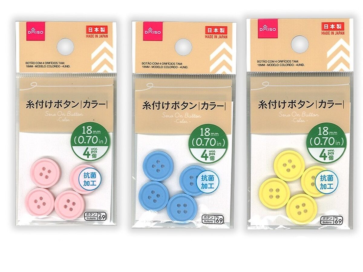 Sew-On Buttons with Thread (Color, 4 pcs)