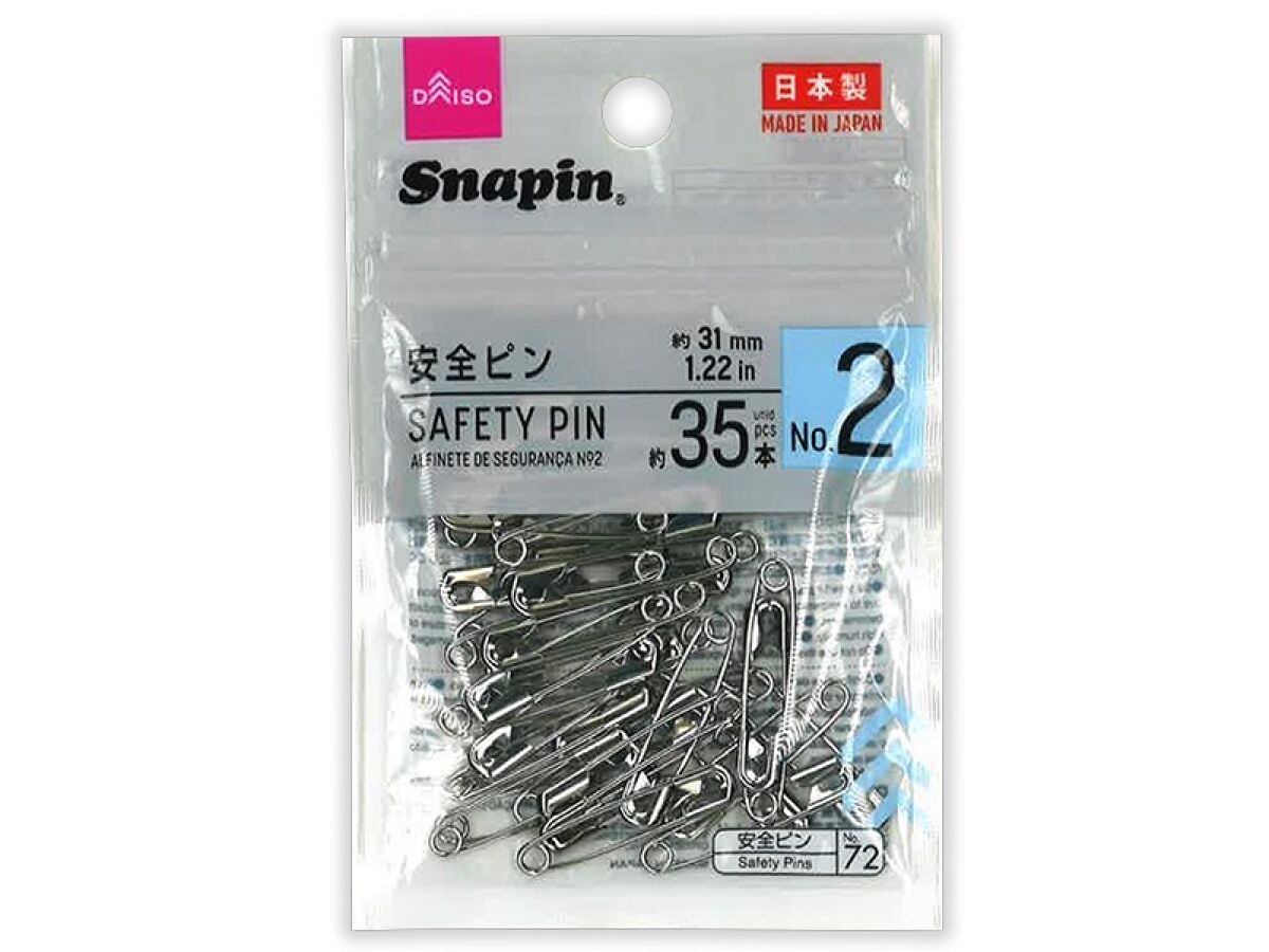 Safety Pins (Size 2, 31mm, 35 Pieces)