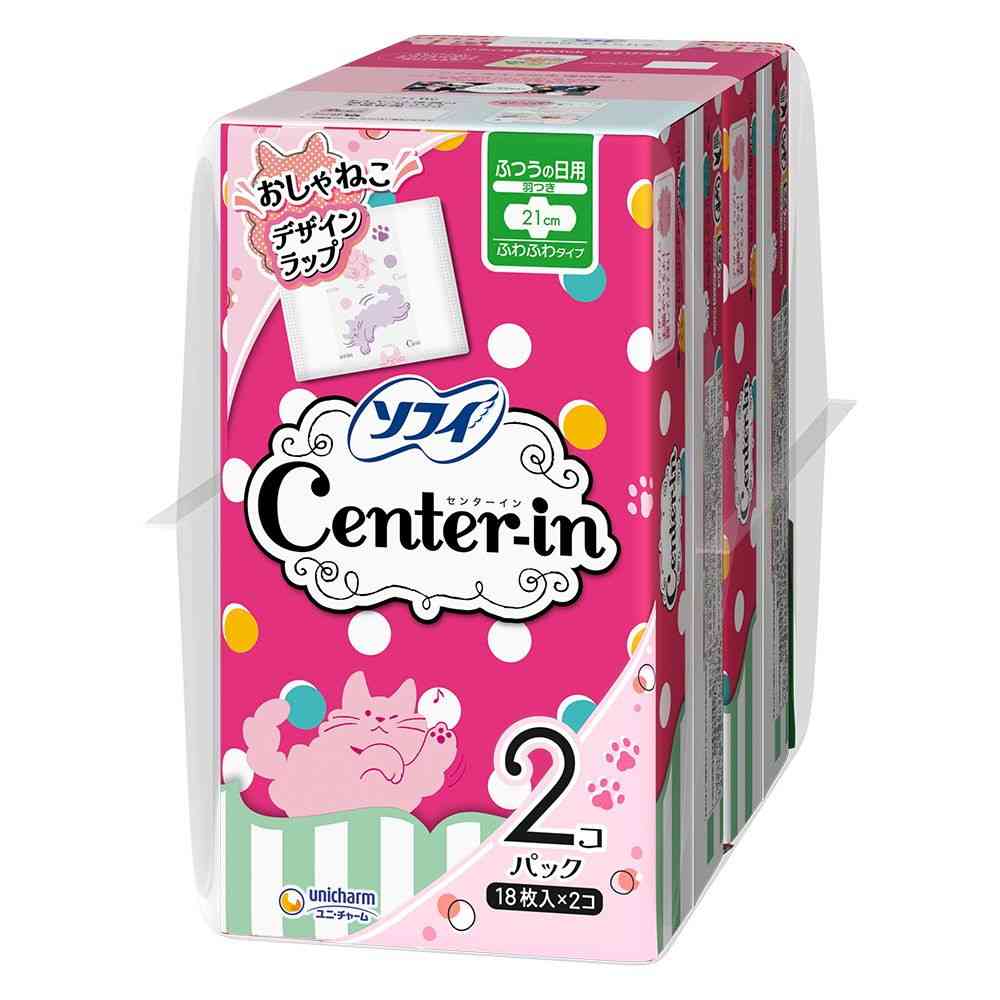 Uni-Charm Center-In Soft Type Normal Days with Wings 18 Pieces x 2