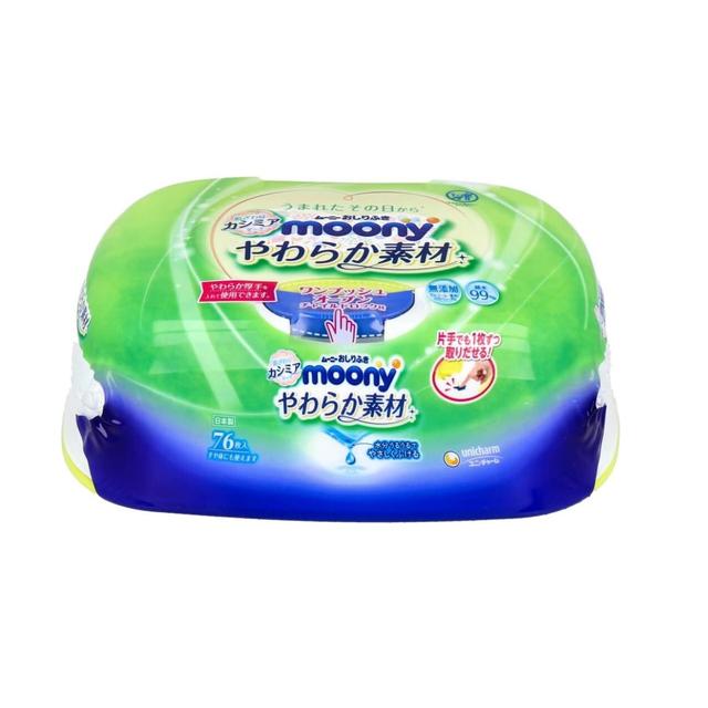 Uni-Charm Moony Soft Material Baby Wipes 76 Sheets