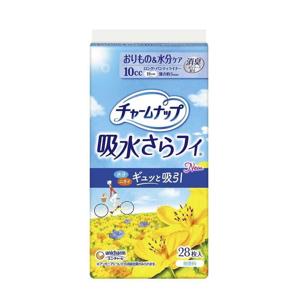 Charm Nap Absorbent Saranfi Panty Liner Long (10cc) Unscented 28 Sheets