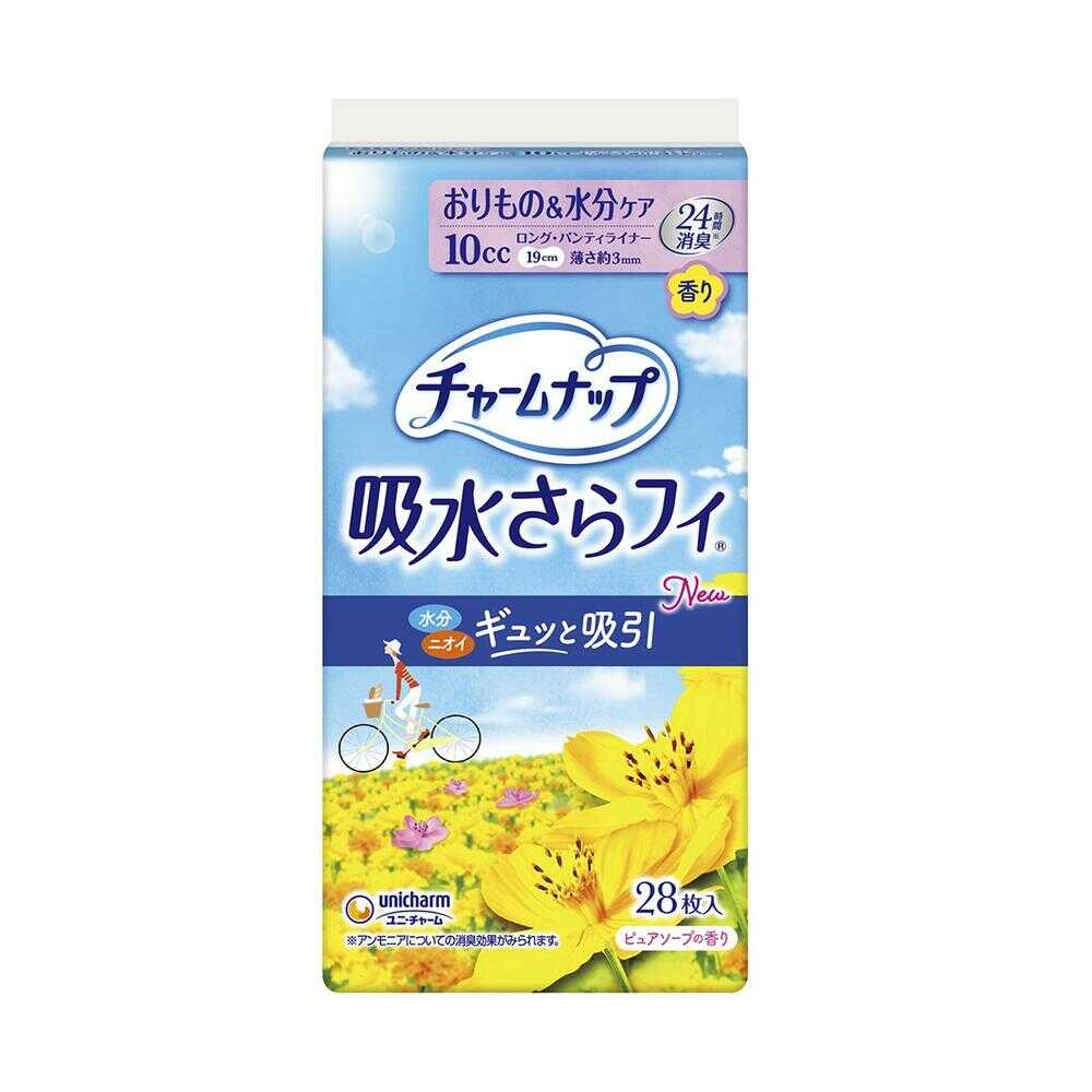 Charm Nap Absorbent Saranfi Panty Liner Long (10cc) Pure Soap Scent 28 Sheets
