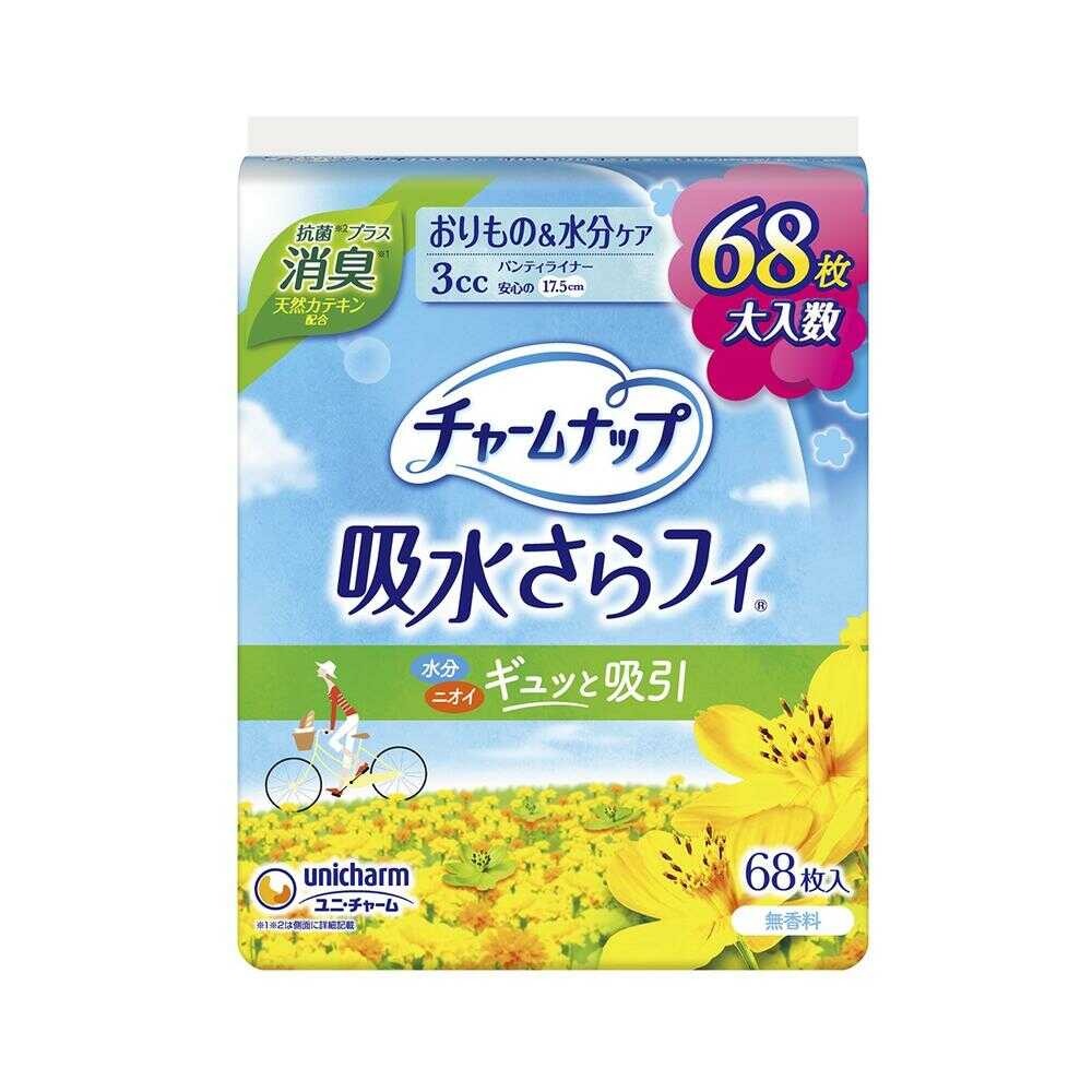 Charm Nap Absorbent Saran Panty Liners Deodorizing (3cc) Unscented 68 Pieces