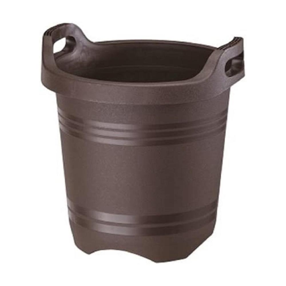 Yamato Plastics Handle Planter Dark Brown Round 35 Type