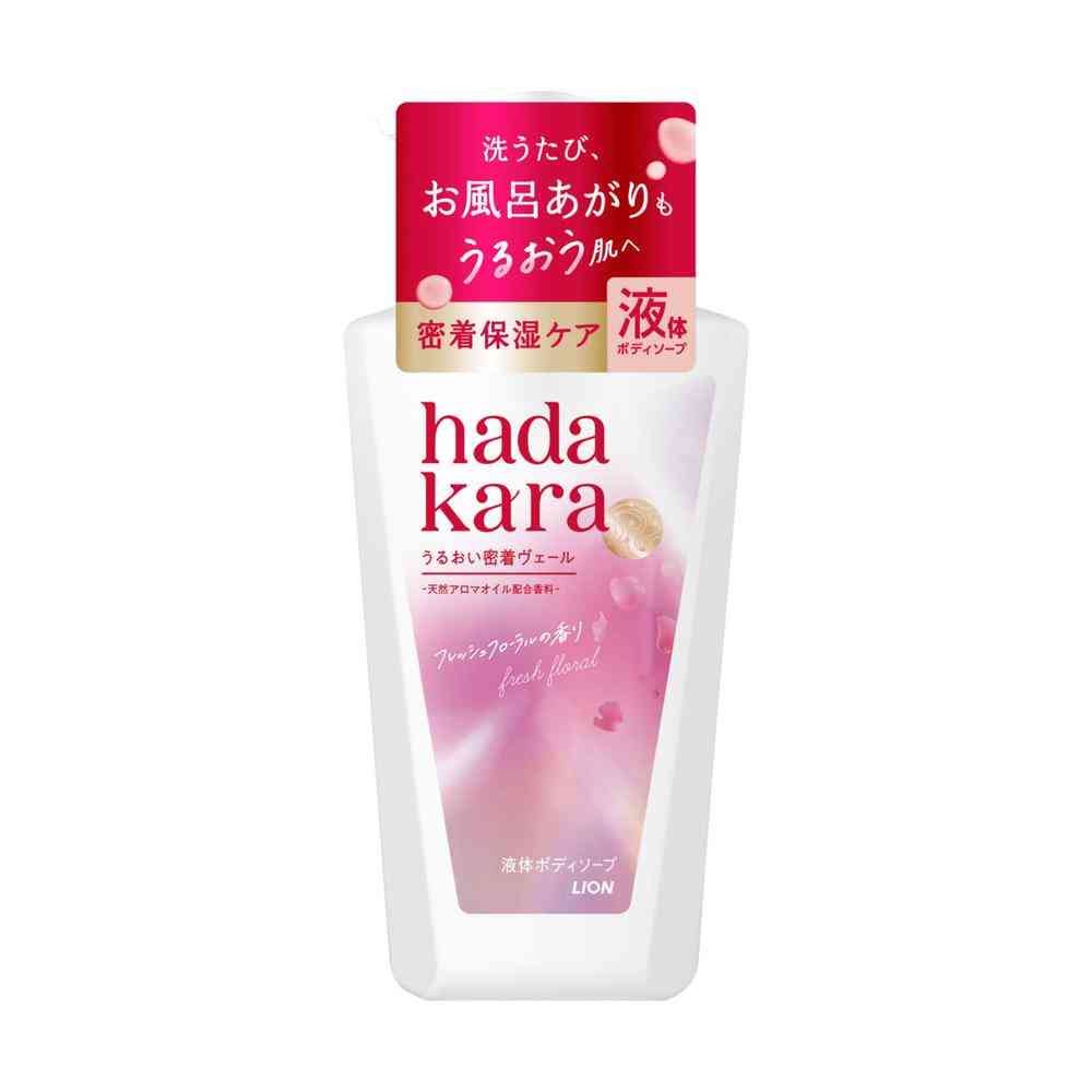 Lion Hadakara Moist Body Care Soap Liquid Type - Fresh Floral Scent 480ml