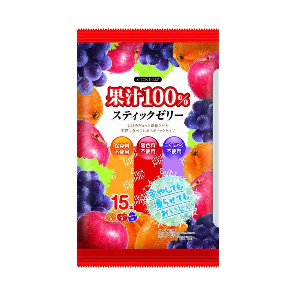 Ribbon 100% Fruit Juice Stick Jelly 15 Sticks