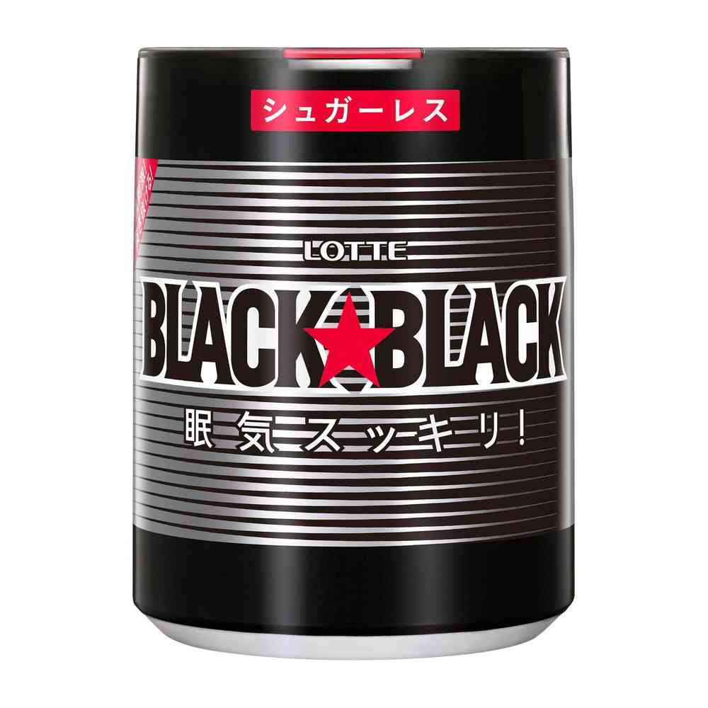 Lotte Black Black Mint Gum One-Push Bottle 133g