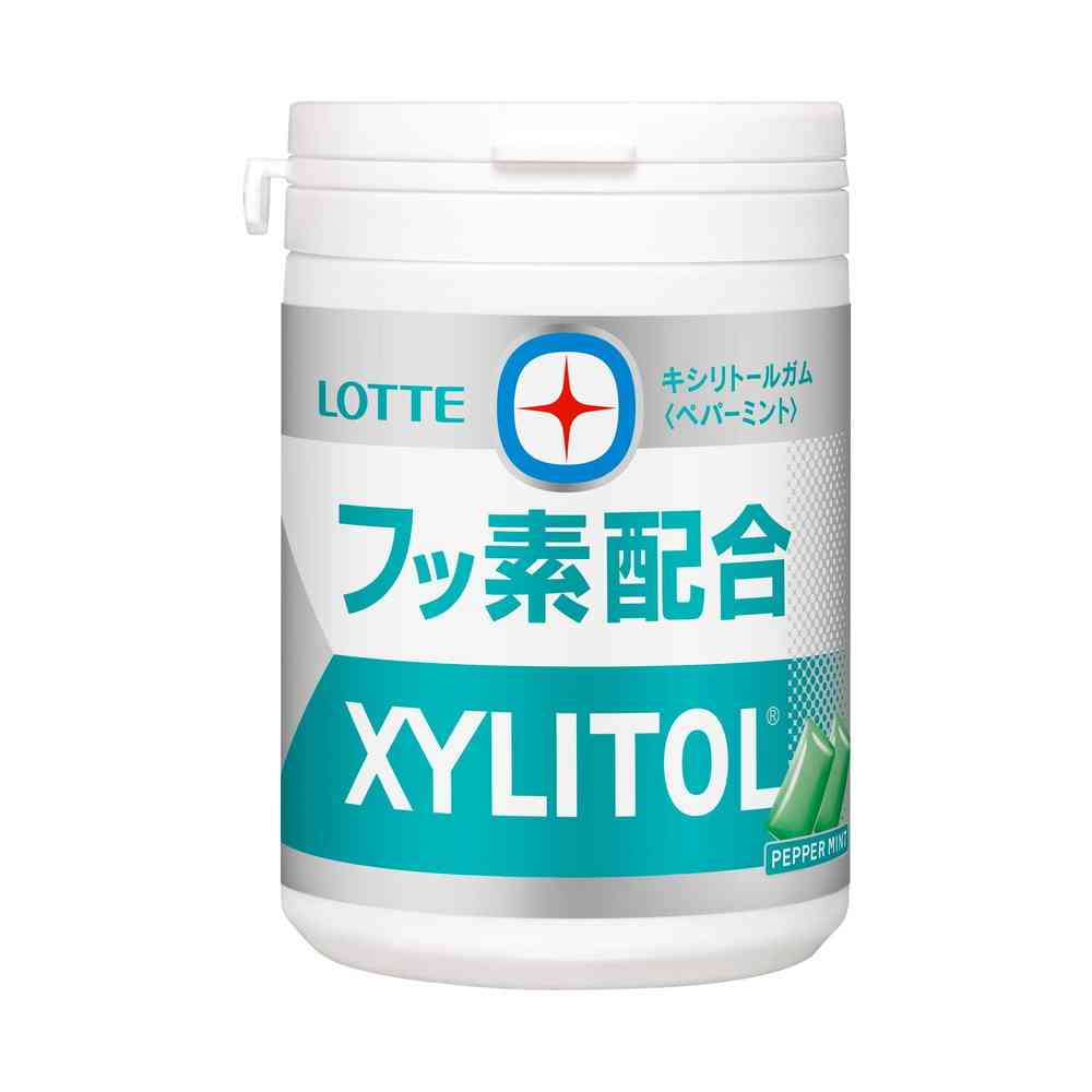 Lotte Xylitol Gum + Fluoride <Peppermint> Slim Bottle 125g