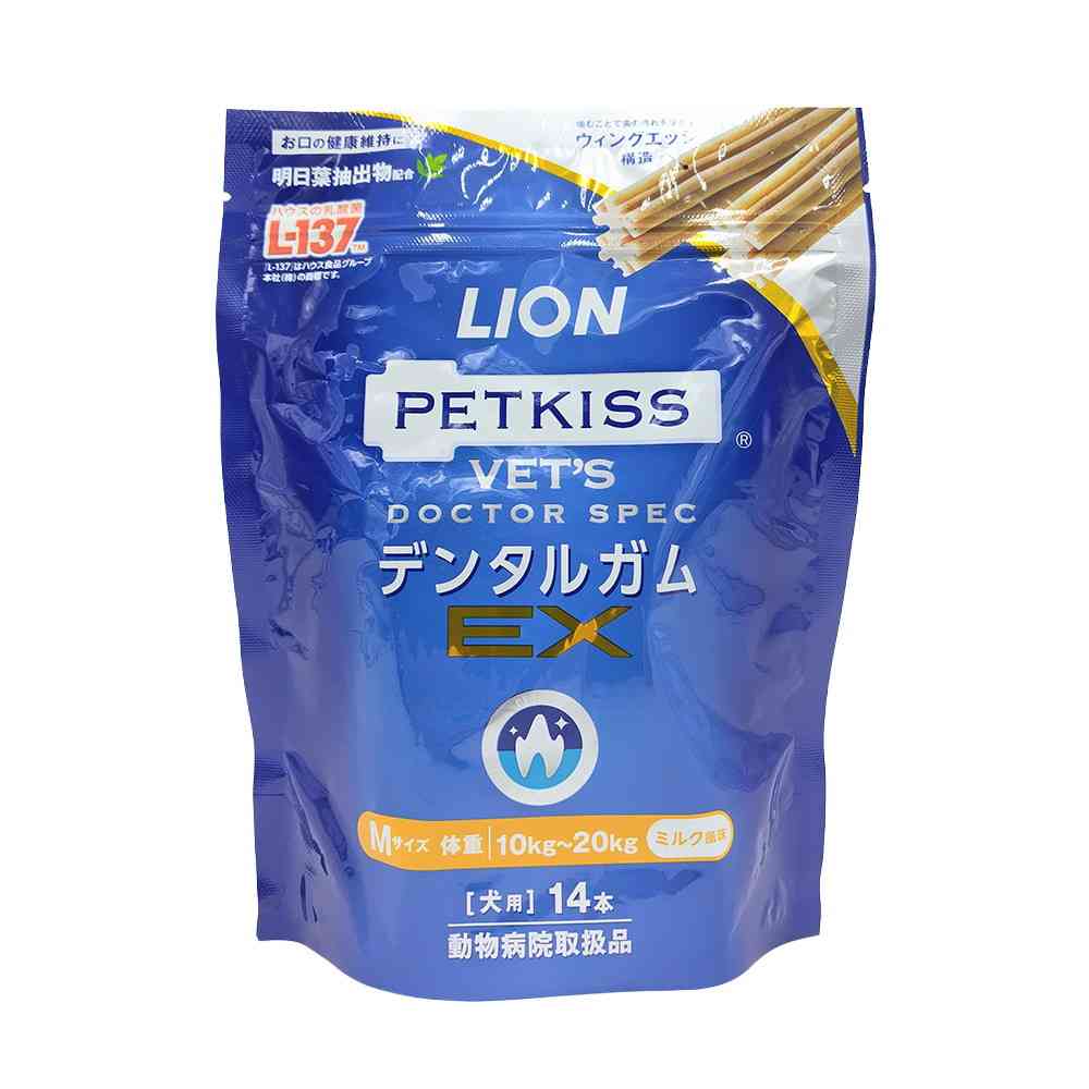 Lion Pet Dog Vet Doctor Spec Dental Gum EX M Size 14 Pieces