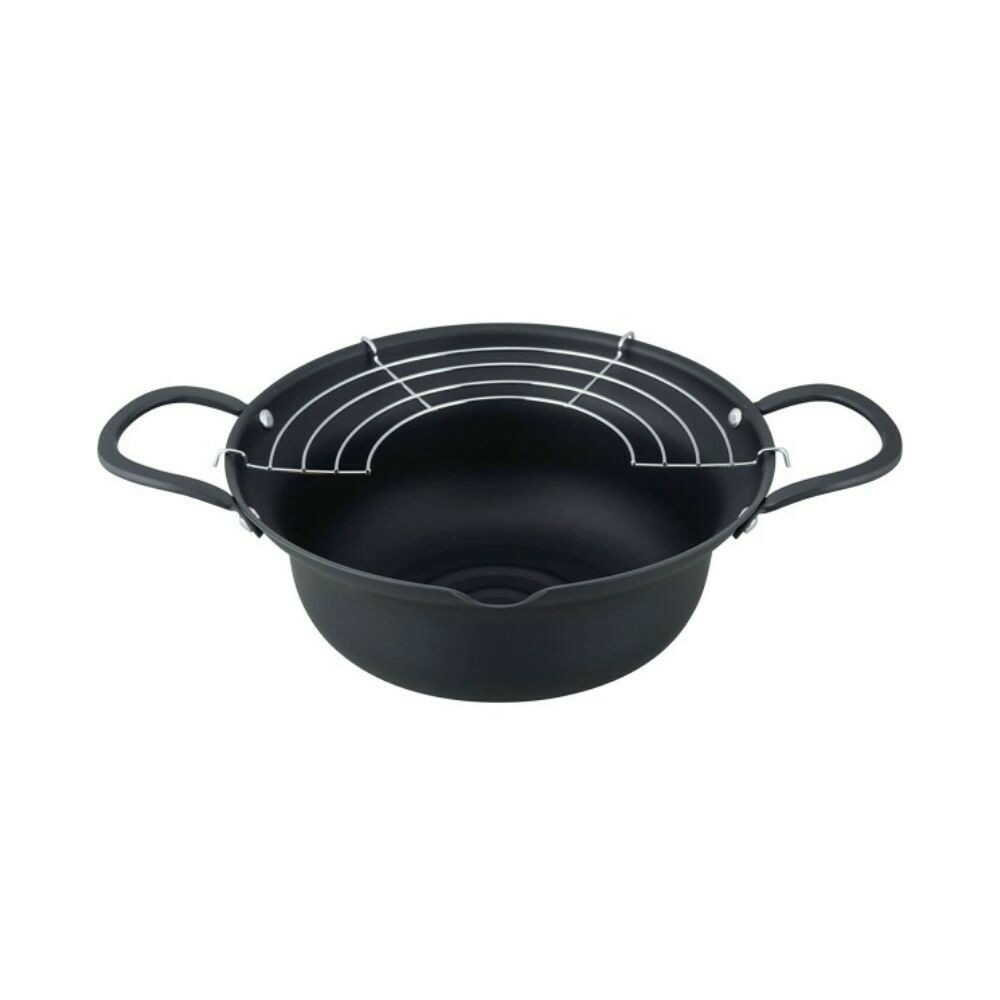 Wahei Freiz Deep Frying Pot with IH Compatibility 24cm Black