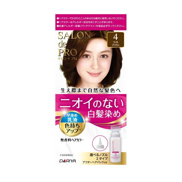 Dariya Salon de Pro Fragrance-Free Hair Color Quick Dye Lotion (Gray Hair) 4 <Light Brown>