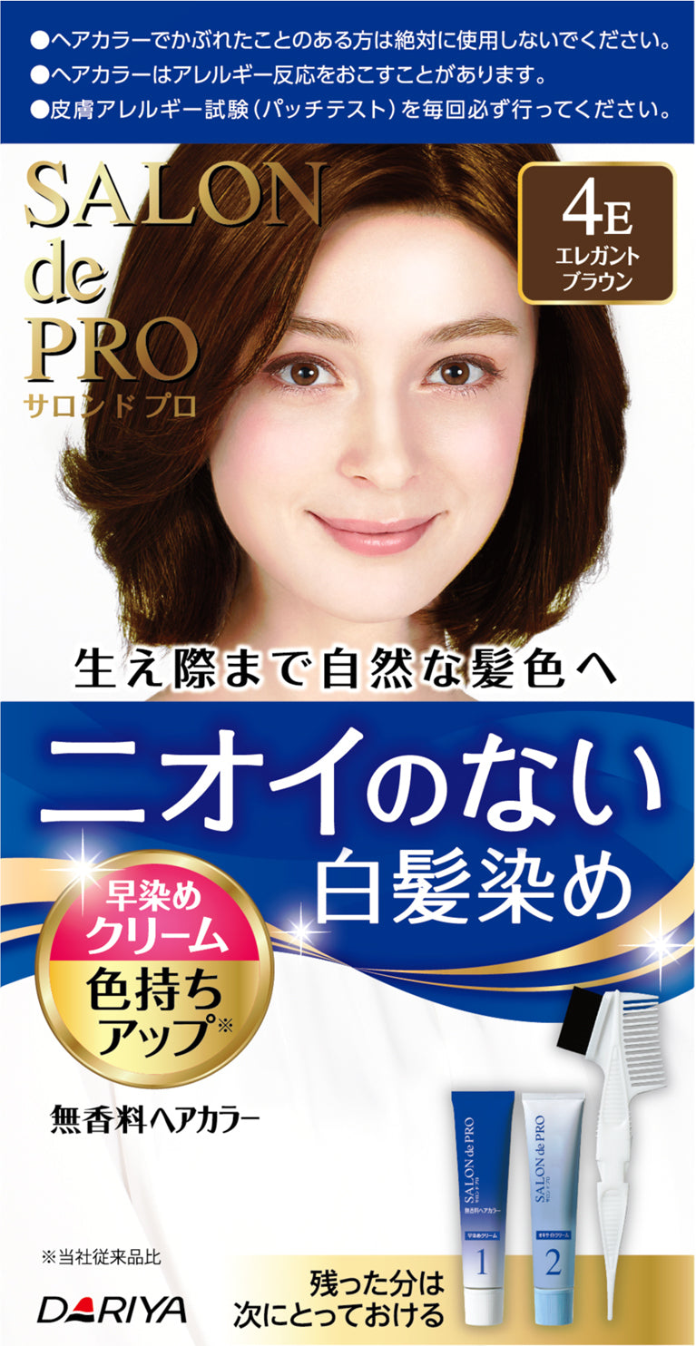 Dariya Salon de Pro Fragrance-Free Hair Color Quick Dye Cream (Gray Hair) 4E