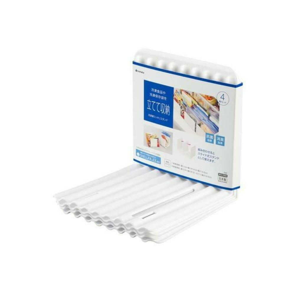 Inomata Chemical Freezer Organizer Stand White Set of 4