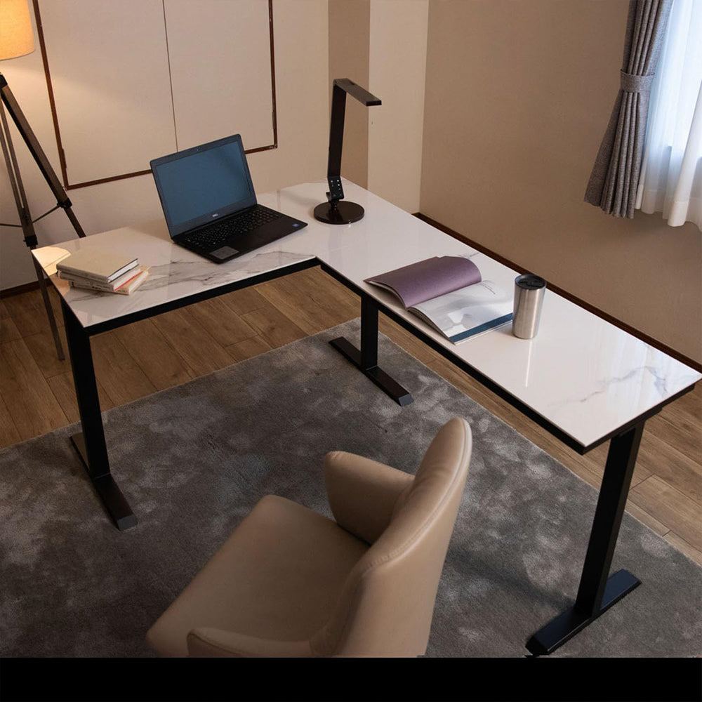 Rosen L-Shaped Desk 120+120 Pearl White