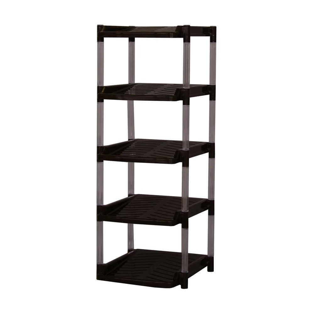 Heiwa Kogyo Crystal Shoe Rack 5-Tier Brown
