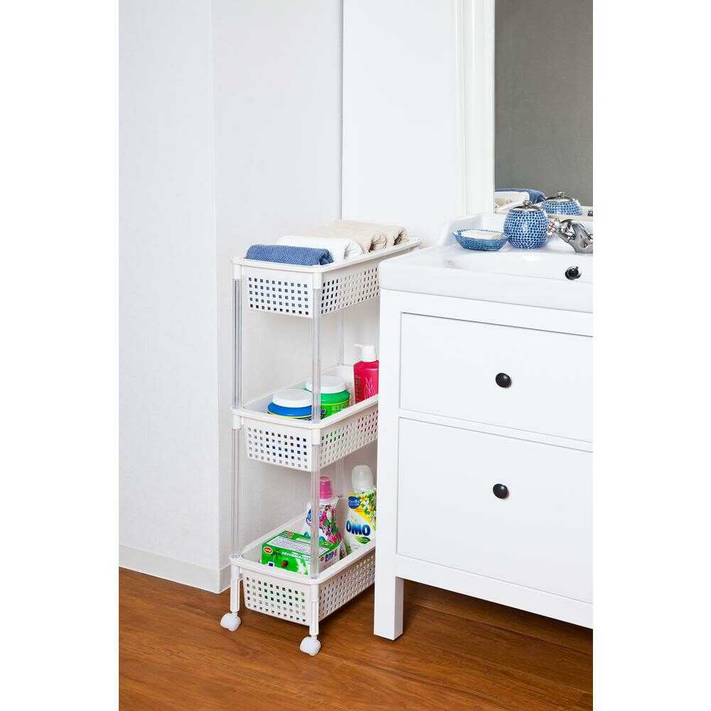 Heiwa Industry Slim Basket Wagon 3-Tier