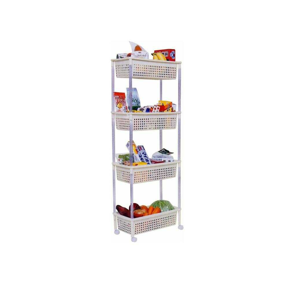 Heiwa Industry Slim Basket Wagon 4-Tier