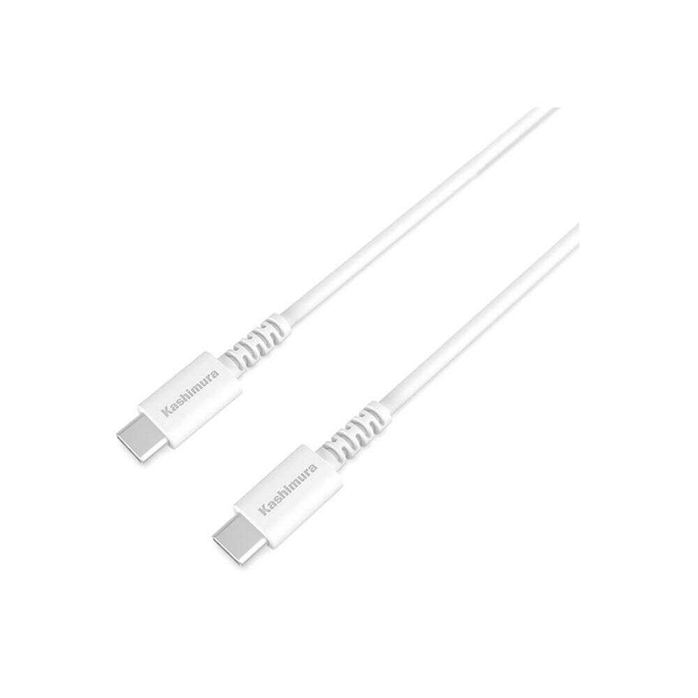 Kashimura USB Charging & Sync Cable 1m C-C 100W WH AJ-646 (1 piece)