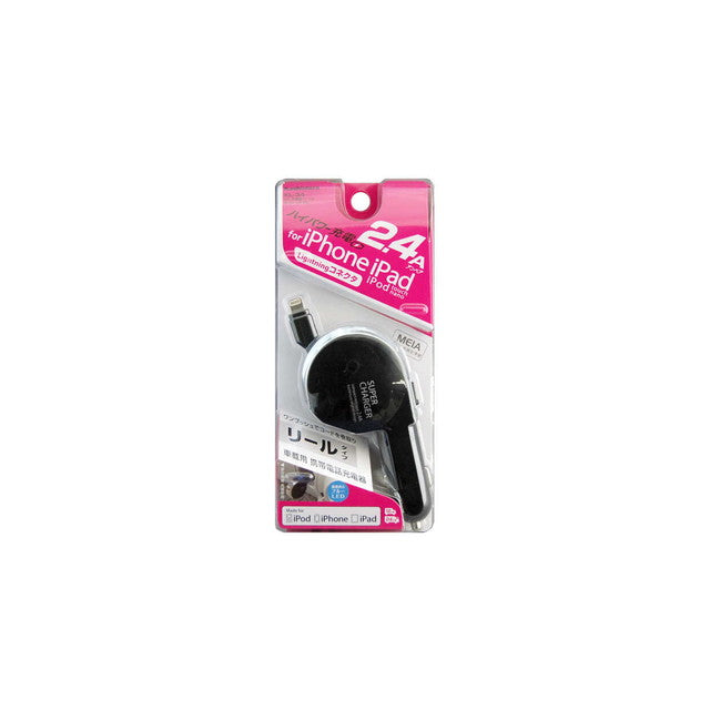 KM DC Charger Reel 2.4A LN BK KL-34