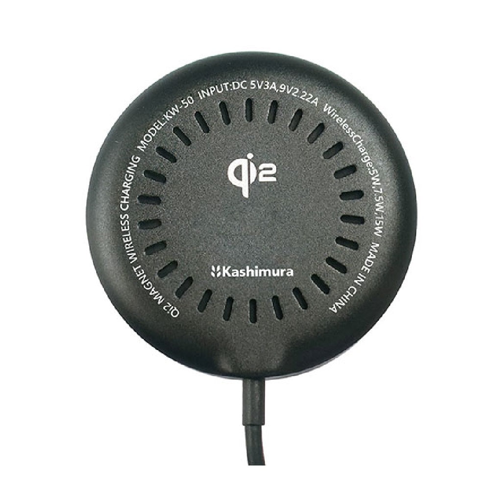 Kashimura Qi2 Magnetic Wireless Charger 15W 1m BK KW50