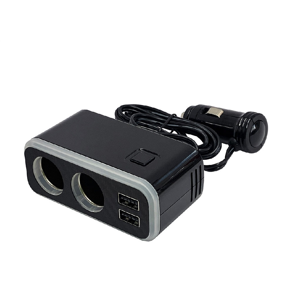 Kashimura Dual Separate Socket 2USB 4.8A with Rainbow Light KX236