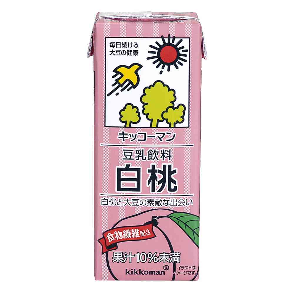 Kikkoman Soy Milk Drink White Peach 200ml
