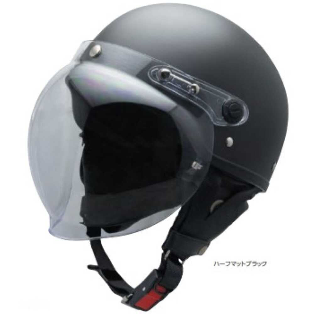 Ishino Shokai Half Helmet with Bubble Shield ISN21101HMBK