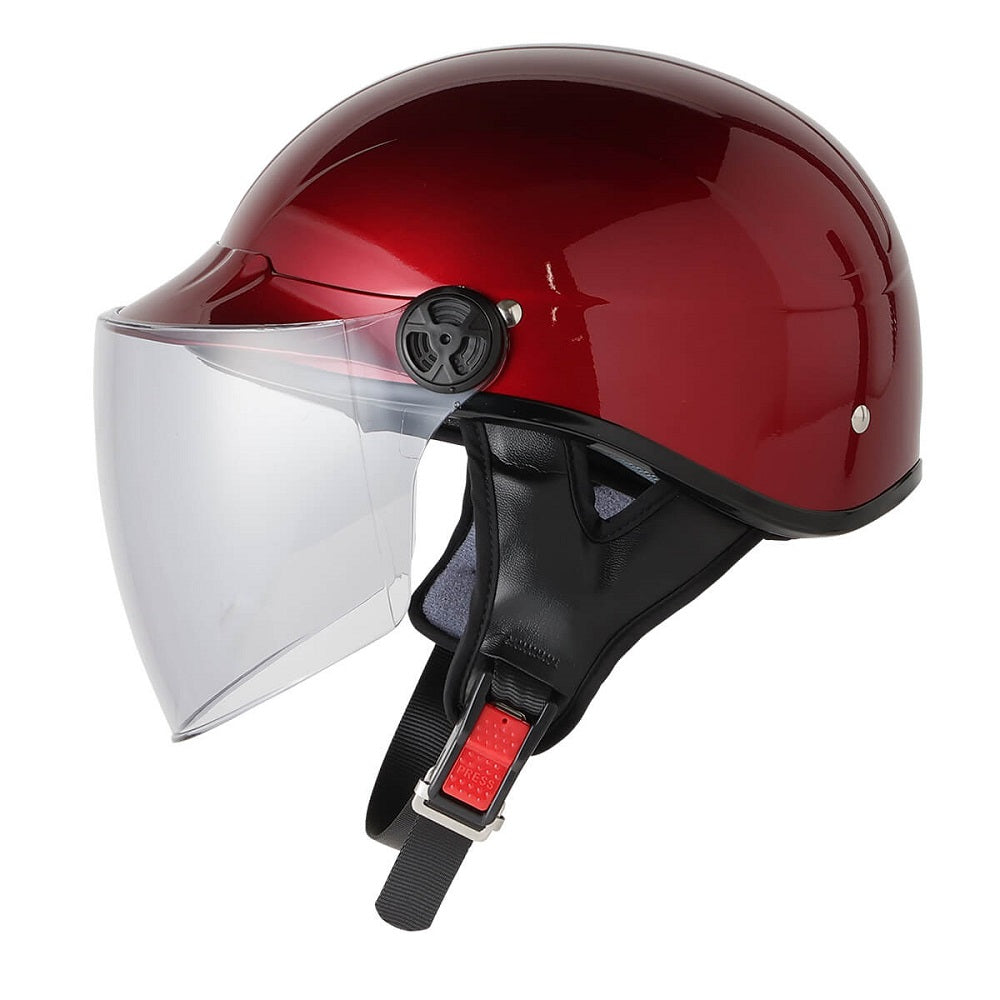 Ishino Shokai Half Helmet with Shield ISN777 Candy Red