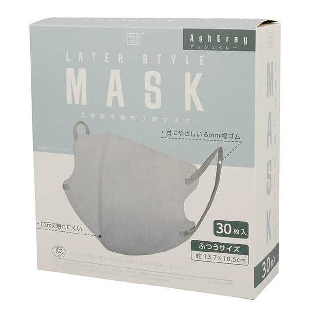 Fuji Layer Style Mask Ash Gray (Regular Size, 30 Sheets)