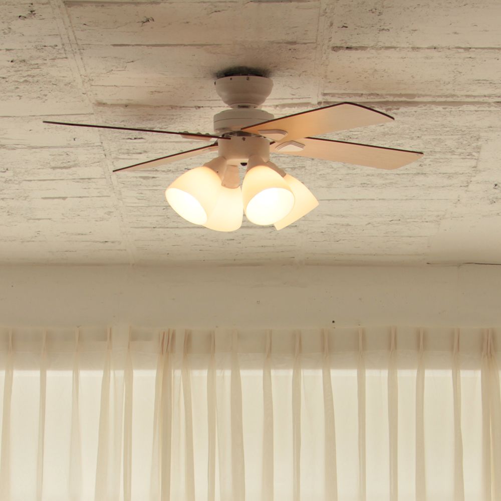 Ceiling Fan with 4 Lights White BIG-101-BK