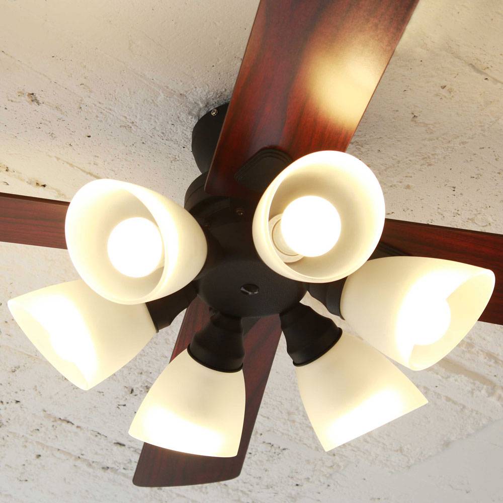 Ceiling Fan with 6 Lights Black BIG-102-BK