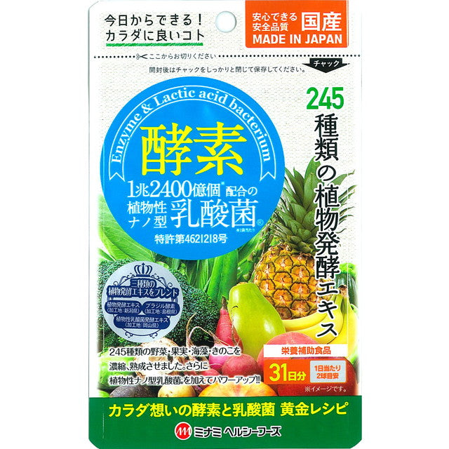 Minami Healthy Foods Enzyme + Plant-Based Lactic Acid Bacteria 62 Capsules