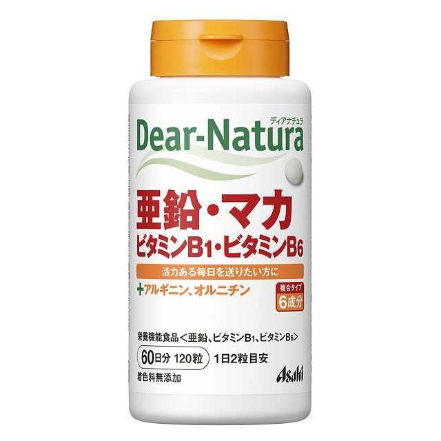 Asahi Dear Natura Zinc, Maca, Vitamin B1, B6 60-Day Supply (120 Tablets)
