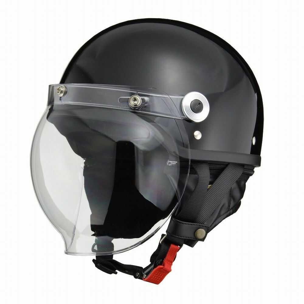 Lead Industry CROSS Half Helmet with Bubble Shield Black CR760 BK
