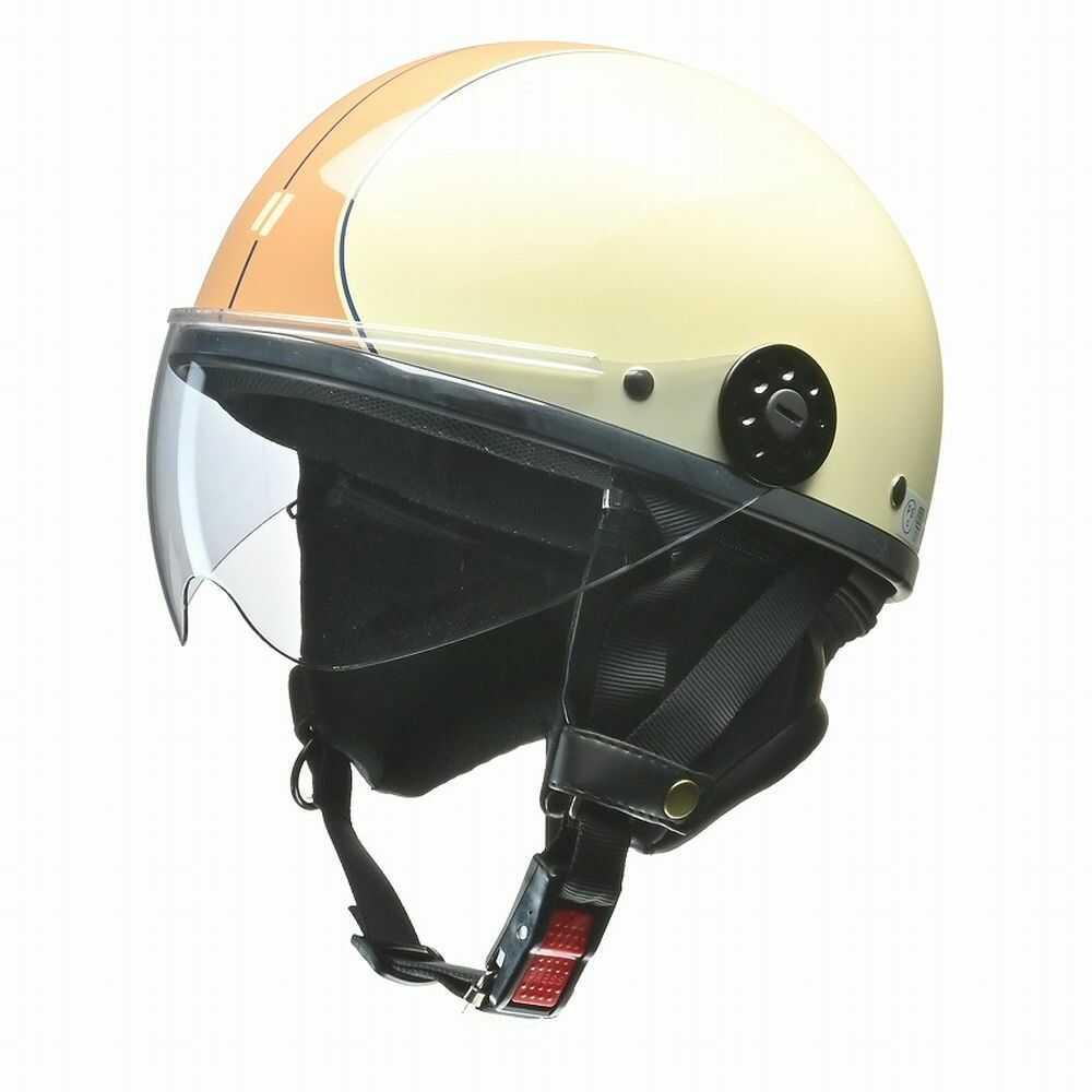 Lead Industry O-ONE Half Helmet with Shield Ivory x Brown OONE IVBR