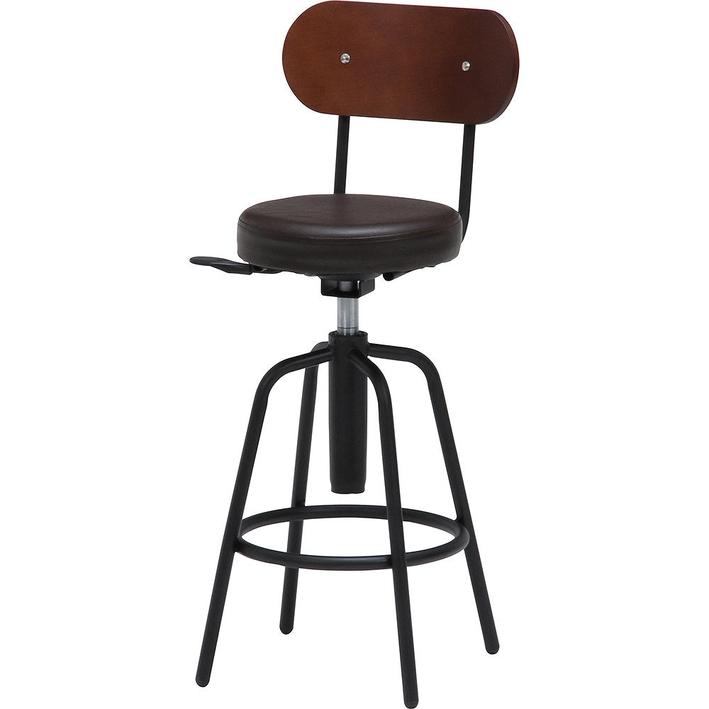Bar Stool with Back HK-61201DBR 15187