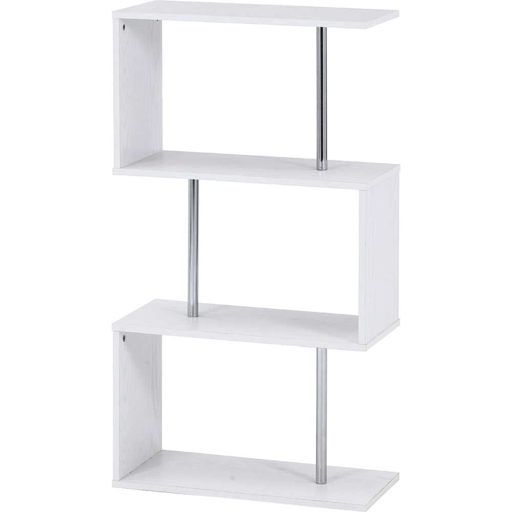 S-Shaped Display Rack 3-Tier Oak WH 51487