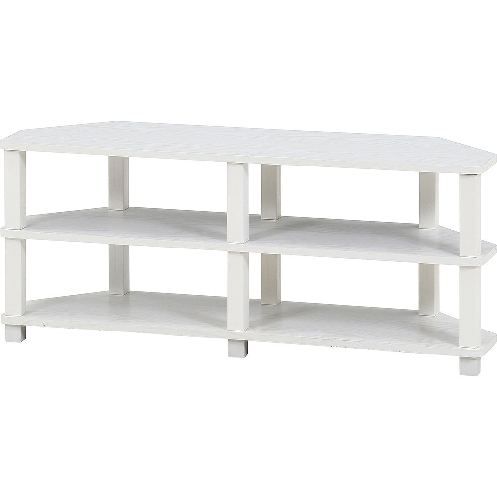 Fit Corner TV Stand - Oak White