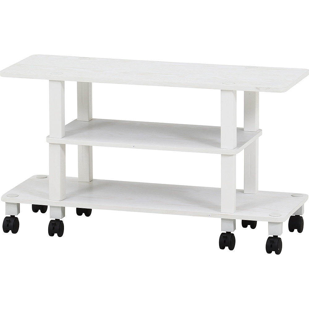 Fit TV Stand with Casters - Oak White